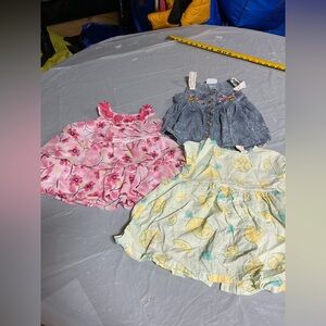 GAP Girls Pink Floral, Yellow Lemon & Denim Mix Dress Set